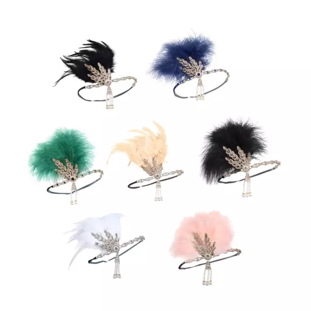 Flapper Headband Feather Headband Headpiece Retro Style Female Headwear for