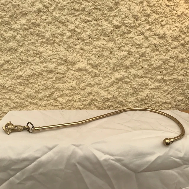 Vintage French Wall Mount Hook Gold Brass Drapery Curtain Tieback Holdback Ball
