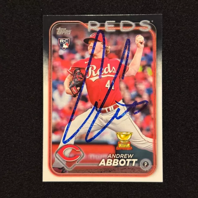 ANDREW ABBOTT Signed Autograph 2024 Topps Series 1 One Cincinnati Reds Card #214