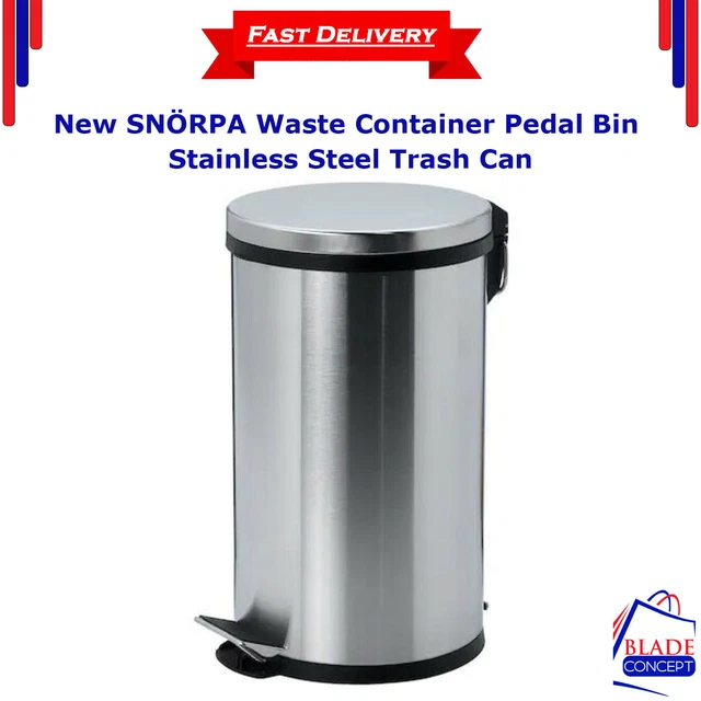 IKEA FOOT PEDAL Trash Can 1 Gallon Stainless Steel Garbage Bin Waste