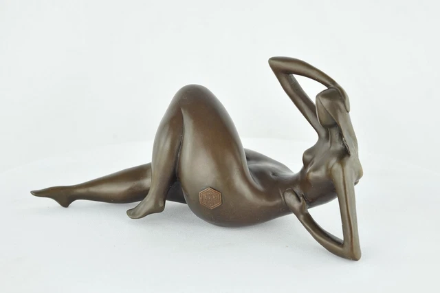 Estatua Bailarín Sexy Pin-up Art Deco Estilo Art Nouveau Estilo Bronce sólido 3