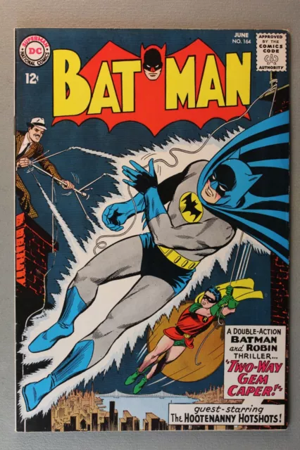 BATMAN #164 *1964* "Two-Way Gem Caper!" This issue starts "NEW LOOK" In Title