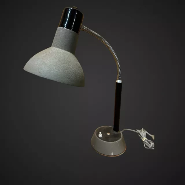 Lampe de Bureau Vintage articulée ,grise et noire , Années 50,60', déco pop