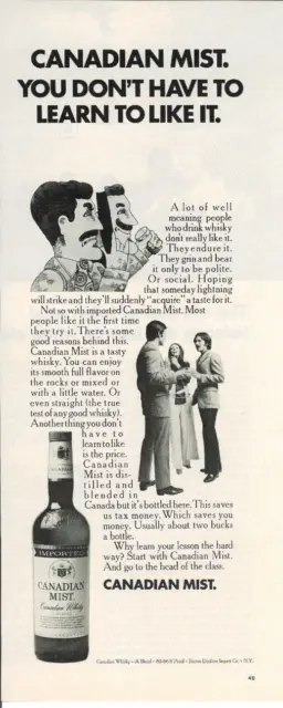 1971 CANADIAN MIST Canadian Whisky Vintage Print Ads