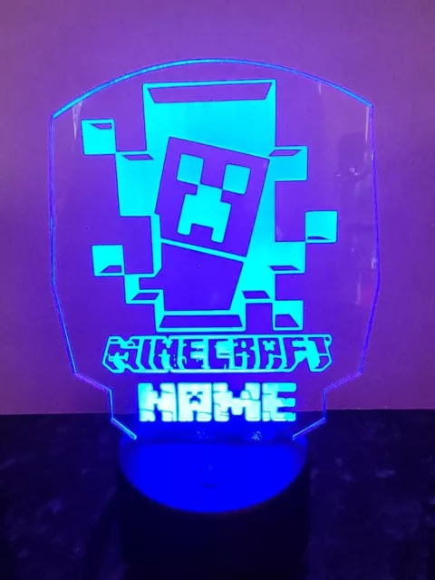 Luce notturna LED Minecraft personalizzata | Lampada telecomandata