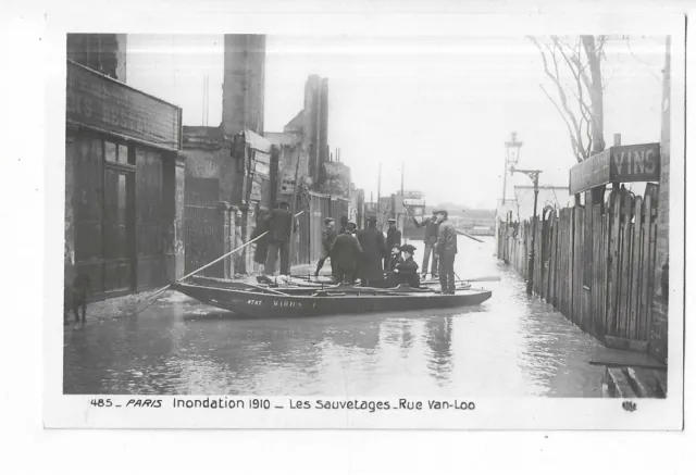 75  Paris  Inondation 1910  Les Sauvetages Rue Van Loo