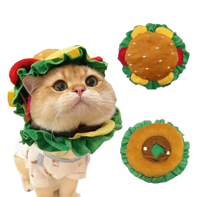 Cat Hat Hamburger Custume, Pet Hamburg Hat For Small Medium Dogs And Cats BII