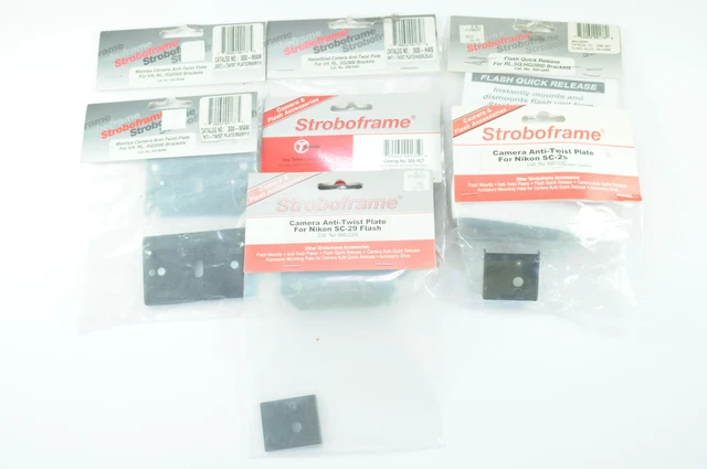 Lot of Stroboframe Asst. Shoe-type Flash Mount VH,Rl System 2000 Brackets #G731