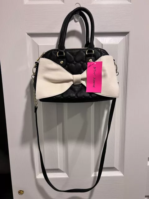 NWT Betsey Johnson SATCHEL * Medium Bow Black*