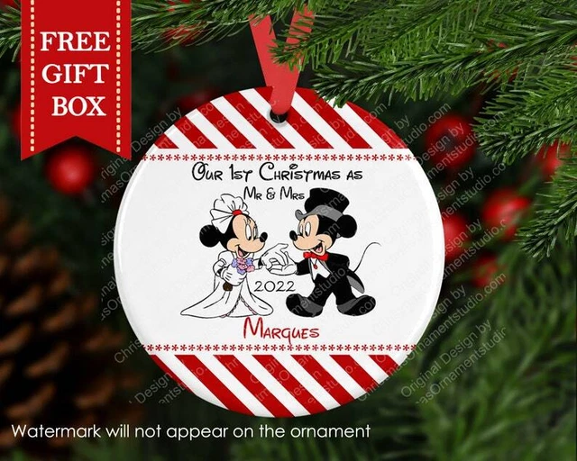 Disney wedding Ornament Mickey & Minnie First Christmas as Mr and Mrs Xmas Gift