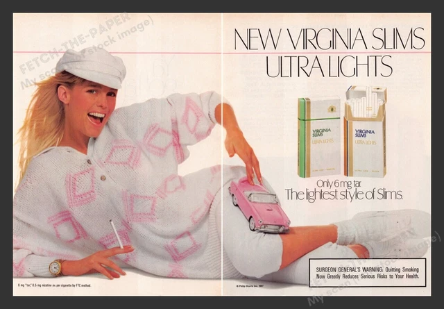 VIRGINIA SLIMS 1980S Print Advertisement Ad 1986 Cigarettes Finishing