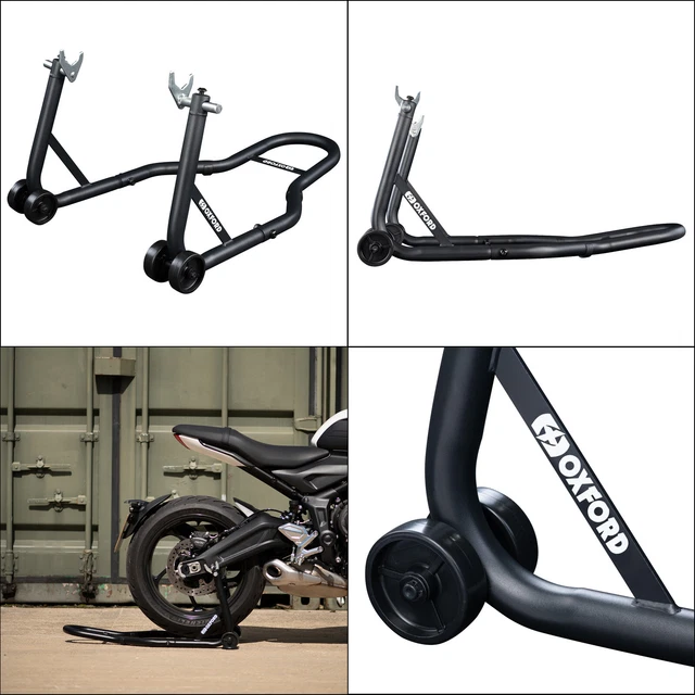 OXFORD MOTORCYCLE MOTORBIKE Rear Paddock Garage Stand Lift Black Ox286