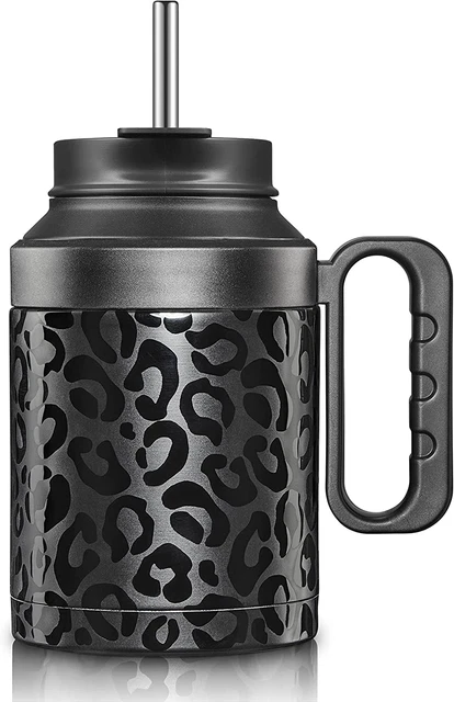 50 Oz Insulated Tumbler Mug with Lid and Straw, Vacuum Travel Coffee Mug with Ha