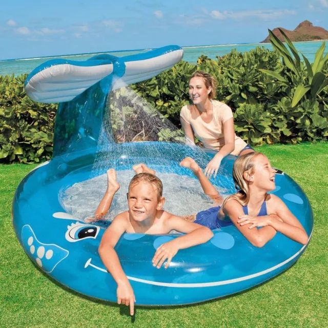 Intex Play Inflatable Whale Spray Splash Childrens Paddling Swimming Pool 6Np