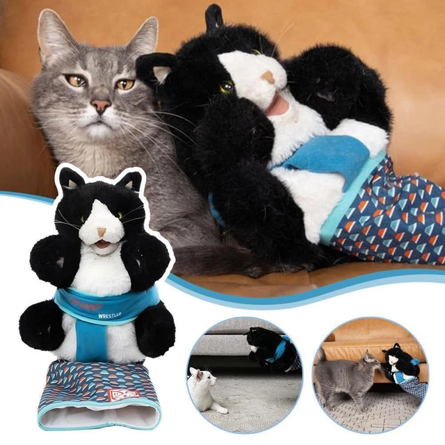 Títere De Gato Luchador Para Jugar Con Tu Mascota – Juguete De Felpa Con Relleno Resistente, Seguro Y Estimulante, Ideal Para Ejercicio Y Vínculo