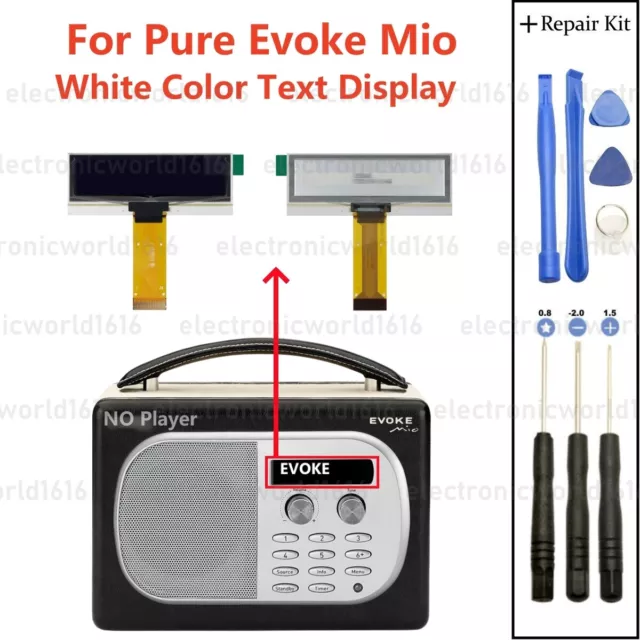 Screen For Pure Evoke Mio Portable Digital DAB Radio White Display Replacement