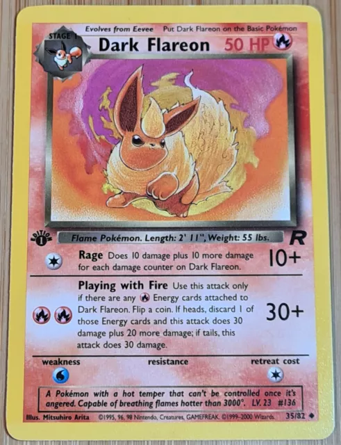 Dark Flareon 35/82 - Team Rocket - 1.Edition - Uncommon - Englisch - Near Mint