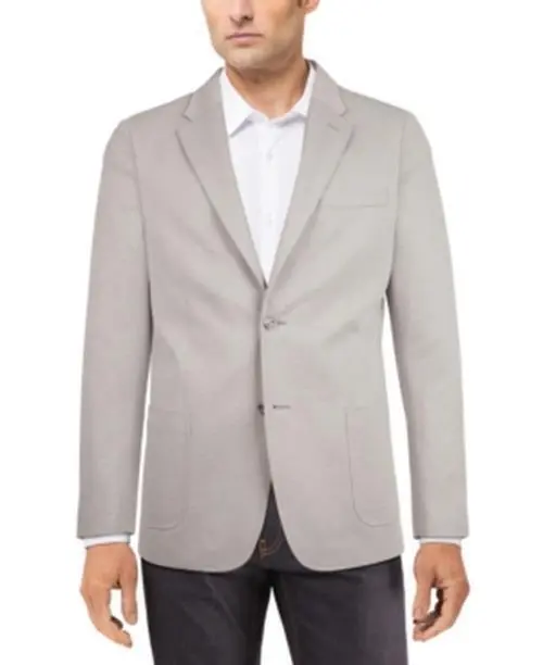 Tommy Hilfiger Men's Modern-Fit Solid Textured Knit Sport Coat Grey 40R