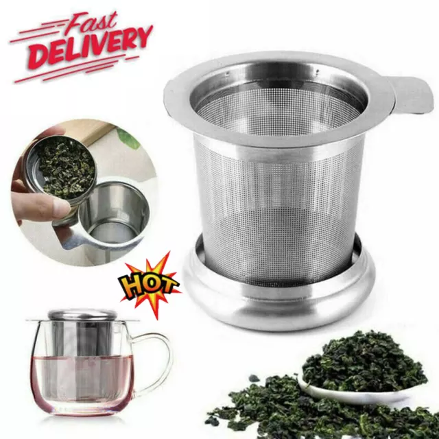 Tea Mesh Infuser Metal Cup Strainer Loose Leaf Filter Reusable Stainless Steel D