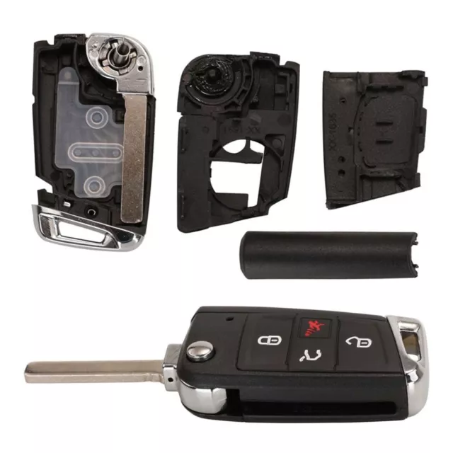 Light Weight Folding Key Case 4 Buttons Car Key Shell for VW Car