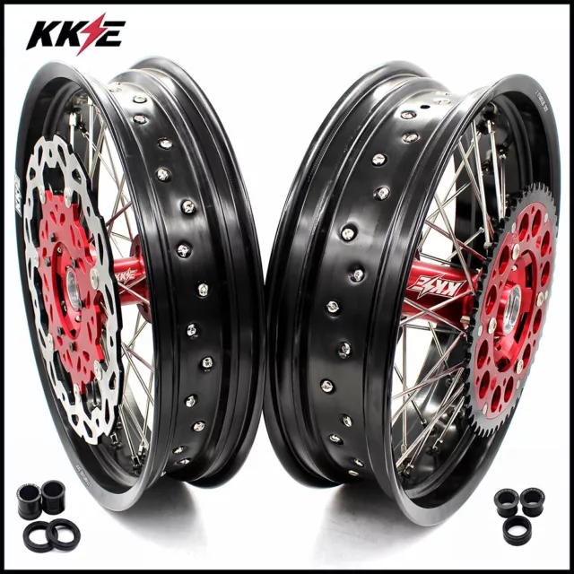 KKE 17 inch Supermotor Wheels Set Fit Honda CRF250X 2004 CRF450X 05-18 Rotor Kit