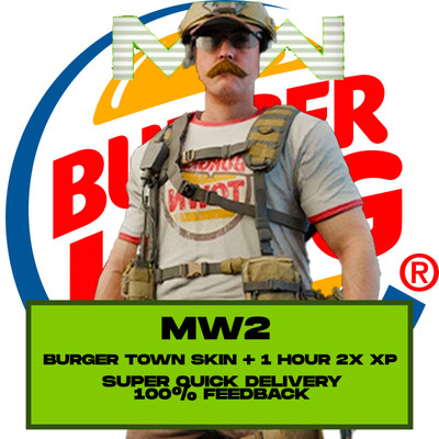 +BURGER TOWN SKIN - COD Modern Warfare 2 - MW2 + 60min X2 XP CODE £15.