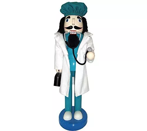 Medical Doctor with Stethoscope Wooden Christmas Nutcracker 14 Inch Decoration