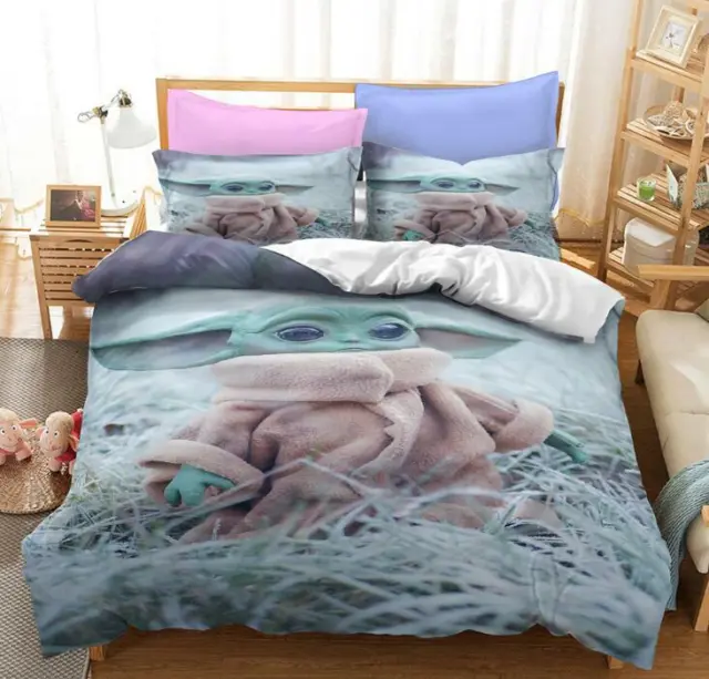 Baby Yoda Bedding Set Mandalorian Double Comforter Cover Duvet Cover PillowCase
