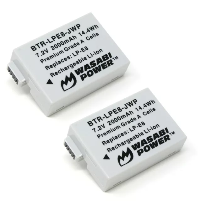 Wasabi Power Battery for Canon LP-E8 (2-Pack)