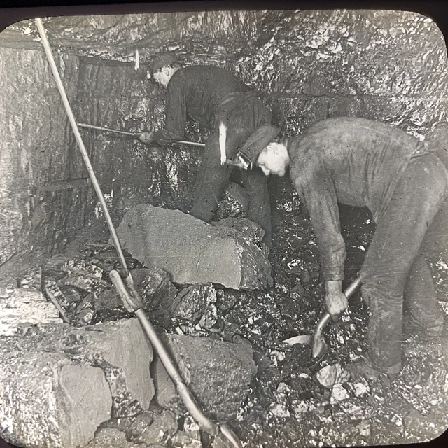 Vtg Magic Lantern Glass Slide Photo Keystone Anthracite Miners Scranton PA