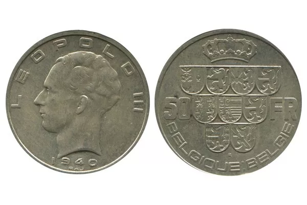 50 Francs Leopold III Légende Française - Belgique Argent