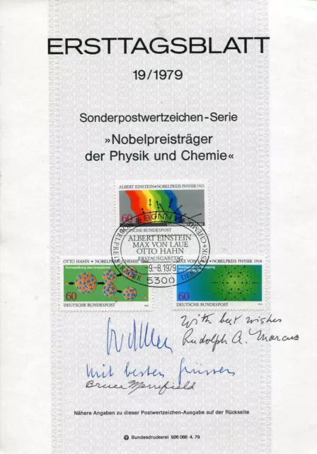 NOBEL PRIZE PHYSICS & CHEMISTRY autographs, signed FDC