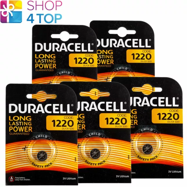 5 Duracell CR1220 Batteries Lithium 3V Coin Cell ECR1220 Exp 2027 Neuf