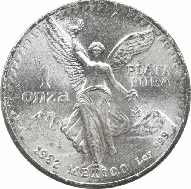 Brilliant Uncirculated 1982 Mexico Libertad Onza 1 Troy Ounce .999 Silver *615
