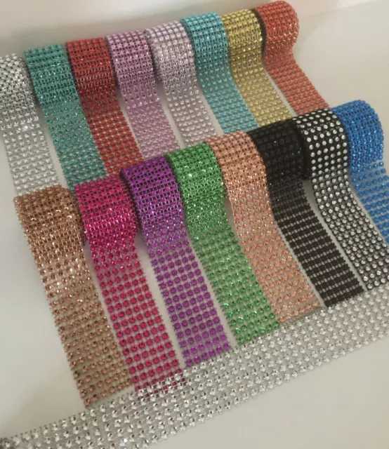 BLING Ribbon 1M Crystal Diamante Sparkly Rhinestone EFFECT Mesh Trim CARD CRAFT