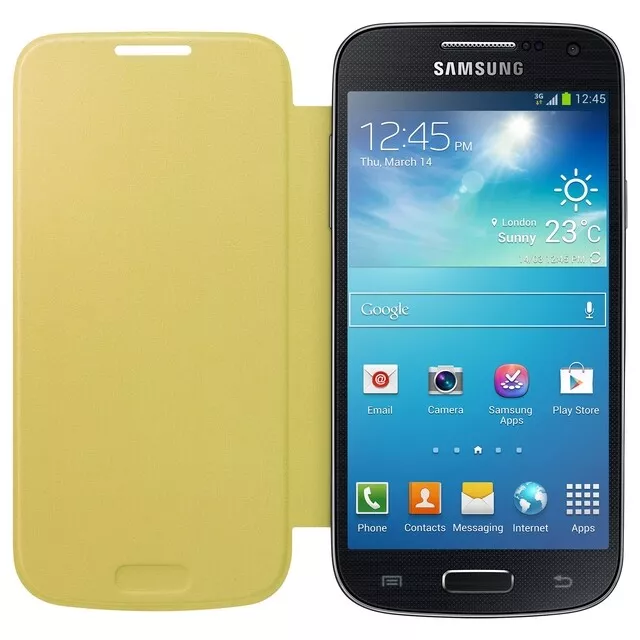 Samsung Custodia Flip-cover Book-case Original Galaxy S4 Mini I9190 I9195 Yellow 2