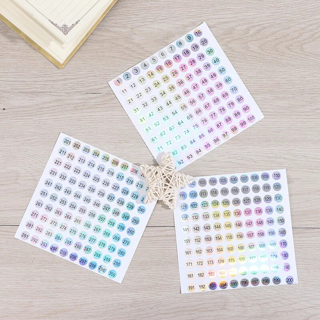 Waterproof Number 1-300 Laser Labels Stickers Nail Polish Lipstick Number Tags`
