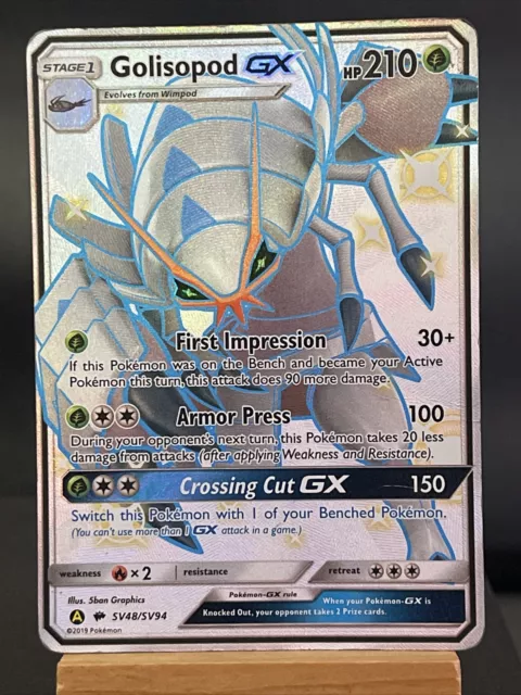 Pokémonkarte Golisopod GX SV48/SV94 Ultra seltener Zustand versteckte Schicksale gespielt