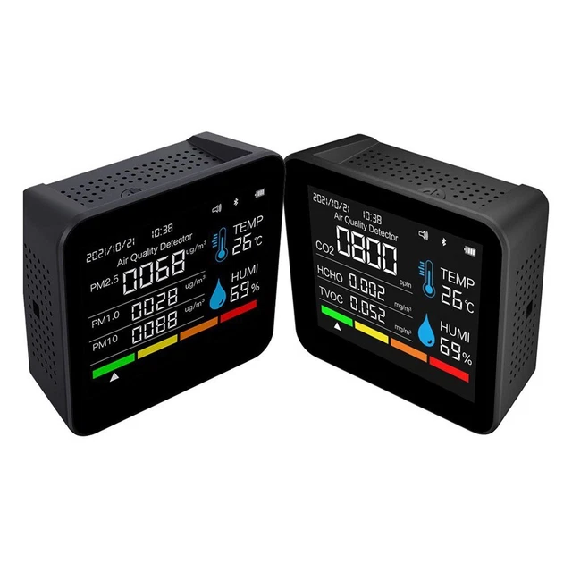 Détecteur De Qualité De L'air 8 En 1 DM72B - Mesure PM2.5, CO, HCHO, TVOC, Humidité, Avec Historique Des Données