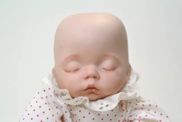 Dianna Effner Serenity Porcelain Baby Doll, Soft Body, Bald & Sleeping 1988