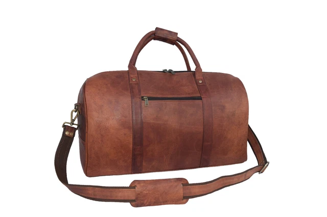 Leather Duffle Bag Weekend Overnight Travel CarryOn Aircabin Luggage Handbag 20"