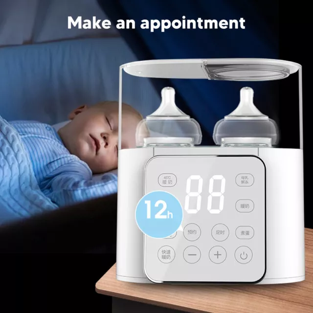 Baby Bottle Warmer LCD Display Automatic Shut Off Smart Fast Milk Warmer US Plug