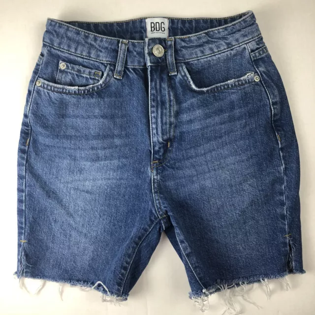 BDG High Waist Jean Shorts Sz 25 Cut-off Raw Hem Bermudas Urban Outfitters Denim