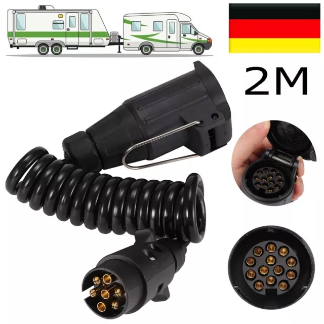 Adapter Stecker 7 auf 13-polig Adapterkabel 12 V 2m Anhänger Verlängerungskabel