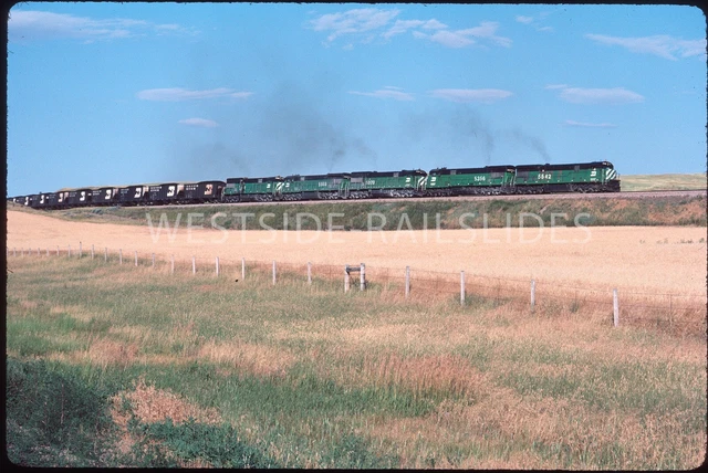 Original Slide - Burlington Northern Killer GE Lashup on Coal Train Jul 1986 BN