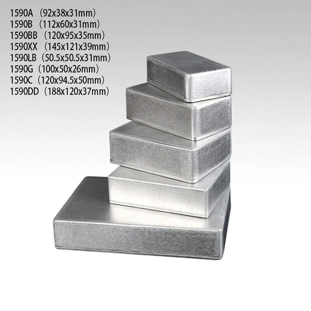 Boîtier électrique En Aluminium Moulé – Modèle 1590C (120 X 94,5 X 50 Mm) – Argenté – IP54 – Pour Projets électroniques, Pédales D’effet, Instruments - 3