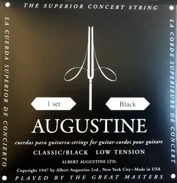 Satz Saiten Augustine Schwarz • Low Tension • für Klassik- bzw. Konzertgitarre