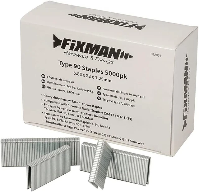 Fixman 947082 Typ 90 Heftklammern 5000pk 5,80x16x1,25mm