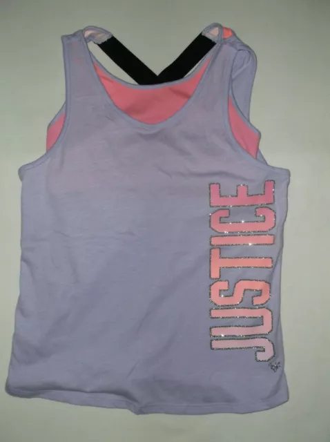 Justice Girls Fashion Dance Tank with Built in Sports Bra, Sizes S-XL