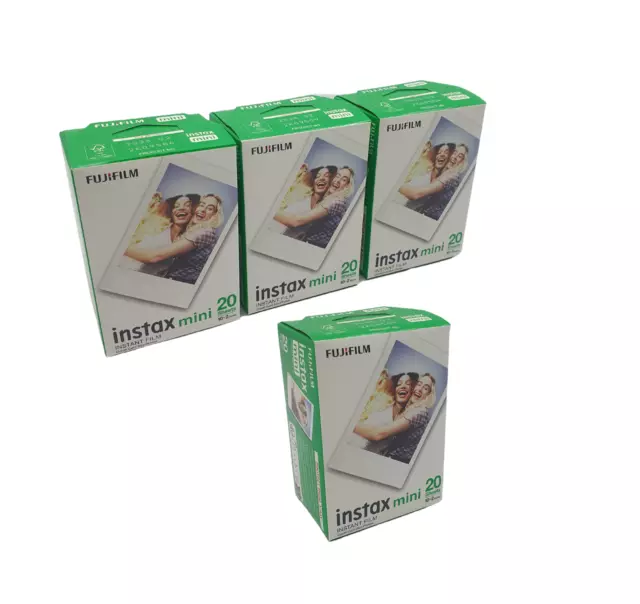 4x Fuji Instax Mini Film Sofortbildfilm Doppelpack 80 Bilder Instant 8 9 11 25